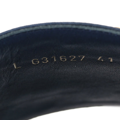 Chanel Satin Canvas Chain Slides Sandals Flats 41 Marine 6 of 8