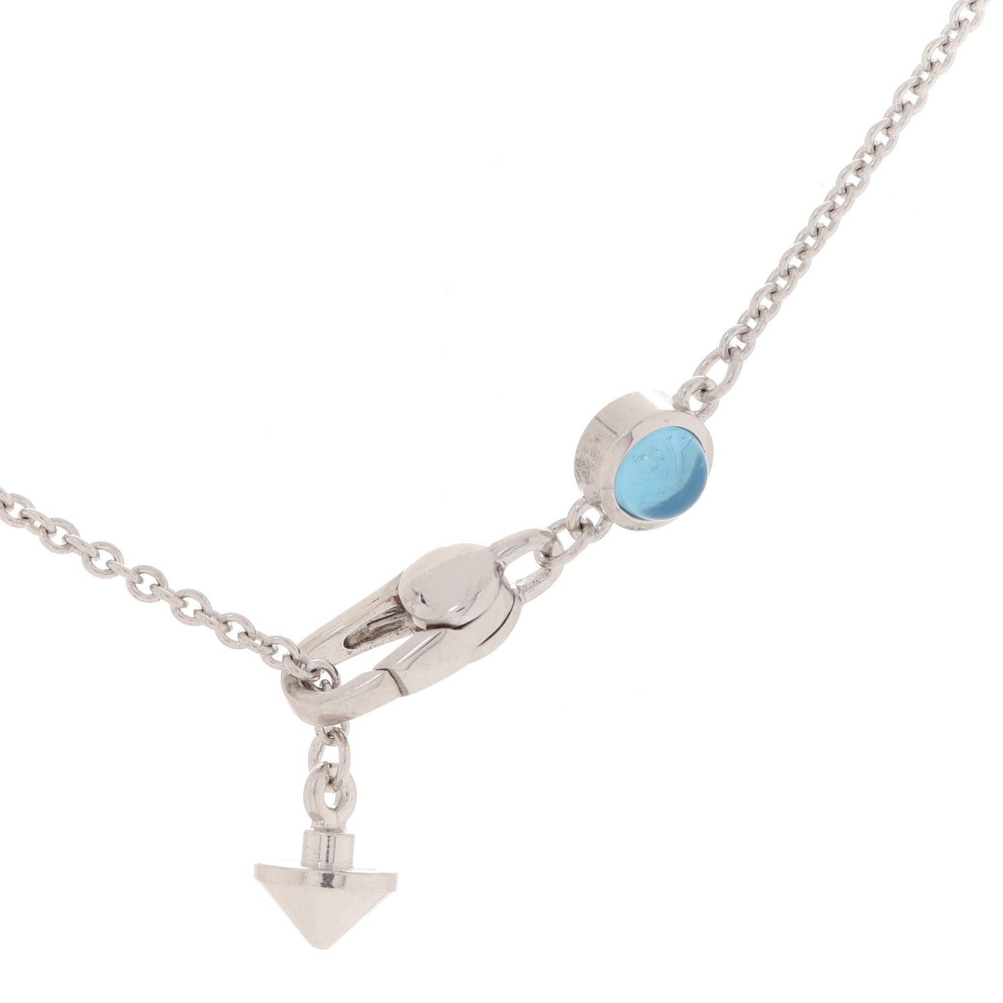 Sterling Silver Blue Topaz Trademark Heart Pendant Necklace