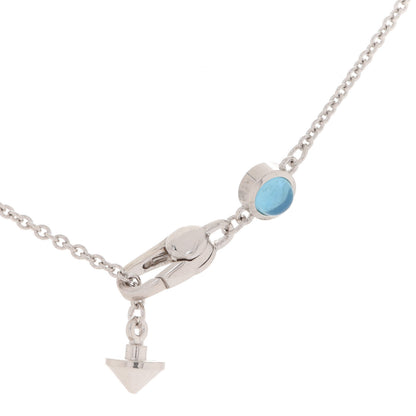 Gucci Sterling Silver Blue Topaz Trademark Heart Pendant Necklace 5 of 6