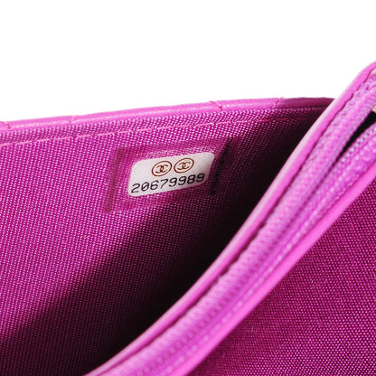 Chanel Lambskin Quilted Boy Wallet On Chain WOC Fuchsia 7 of 8