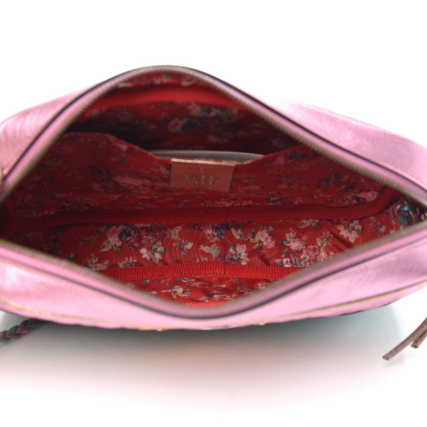 Gucci Laminated Nappa Trapuntata Small Zumi Shoulder Bag Rosa Lago Rame 5 of 9