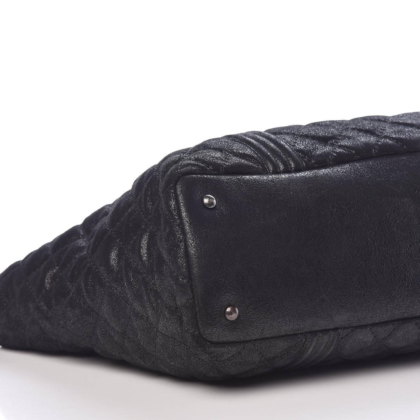 Goatskin Quilted Large Gentle Boy Shopping Tote Black
