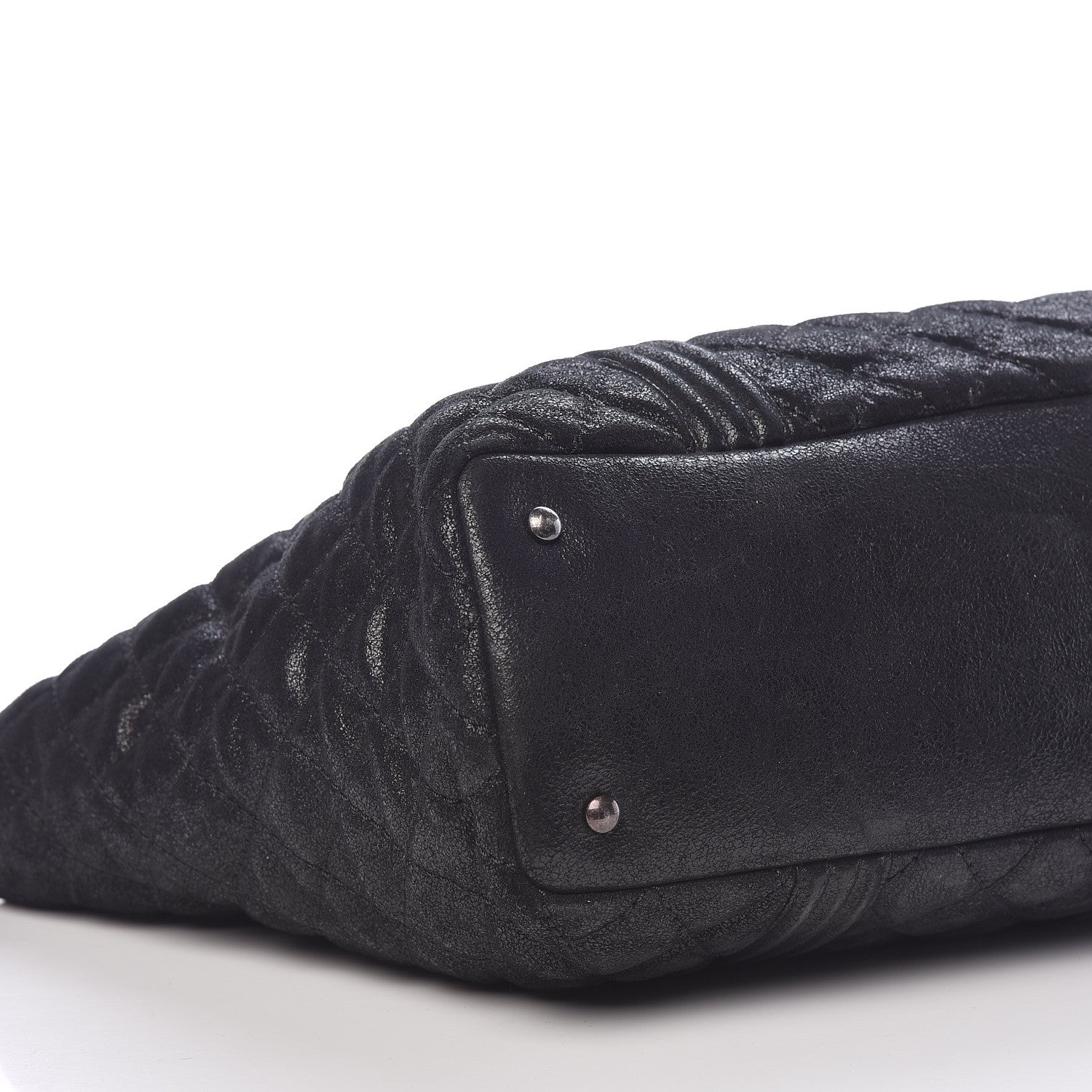 Chanel Goatskin Quilted Large Gentle Boy Shopping Tote Black 9 of 11