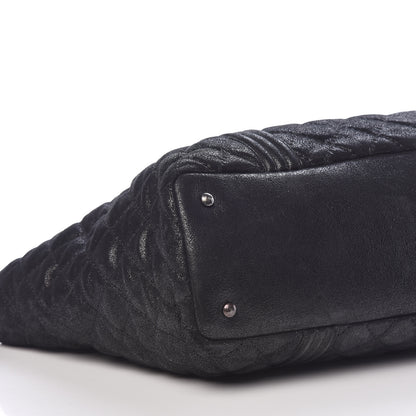 Chanel Goatskin Quilted Large Gentle Boy Shopping Tote Black 9 of 11