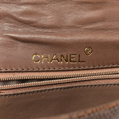 Chanel Lizard Quilted Rope Half Moon Clutch Dark Brown 6 of 11
