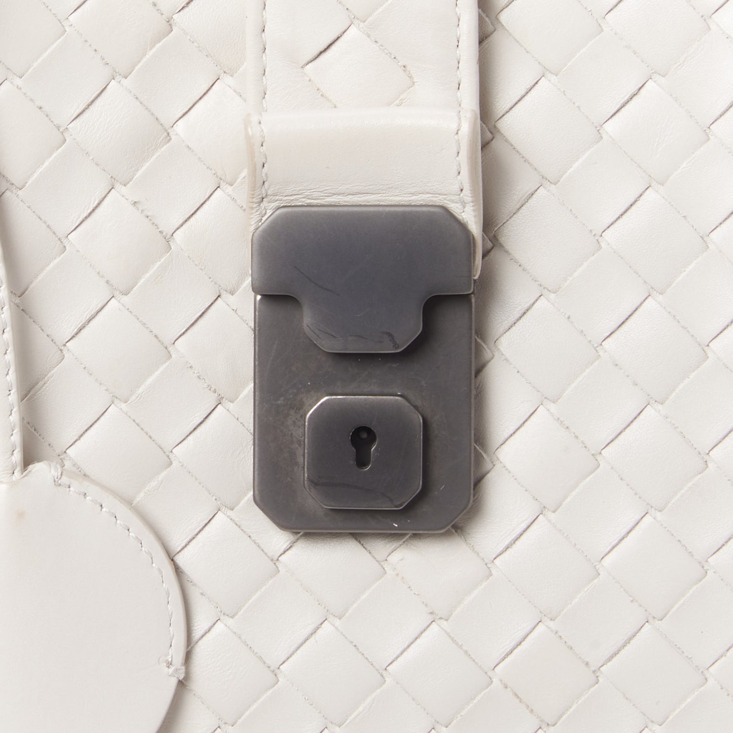 Nappa Intrecciato Medium Roma Tote White