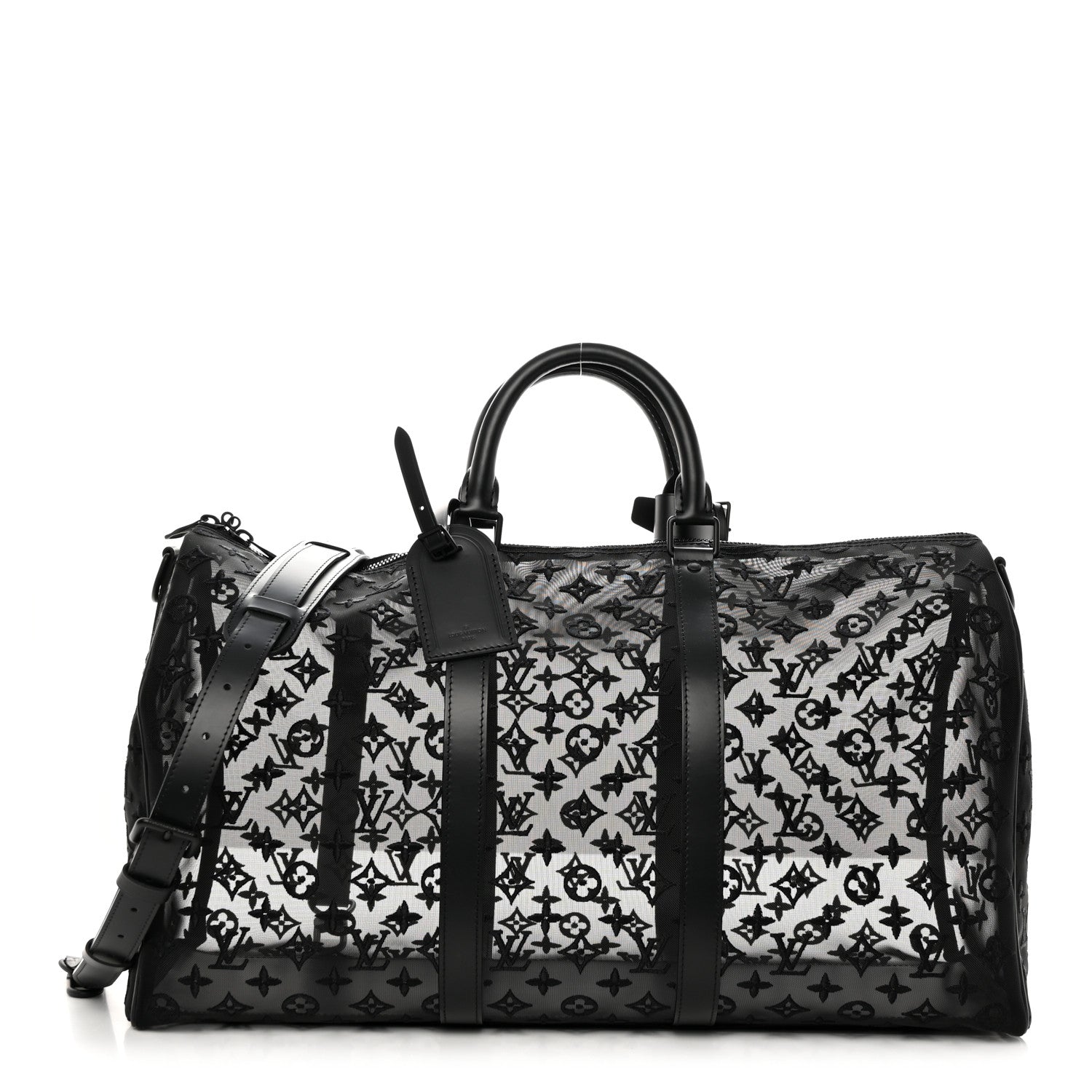 Louis Vuitton Monogram See Through Keepall Bandouliere 50 Black 1 of 11