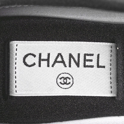 Chanel Fabric Suede Calfskin Sneakers 39 White Black 6 of 8