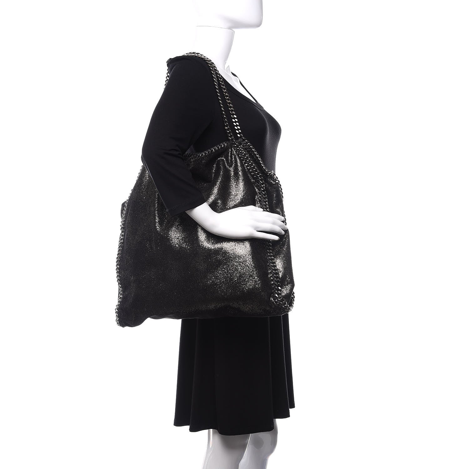Stella McCartney Shaggy Deer Big Falabella Tote Black 2 of 10
