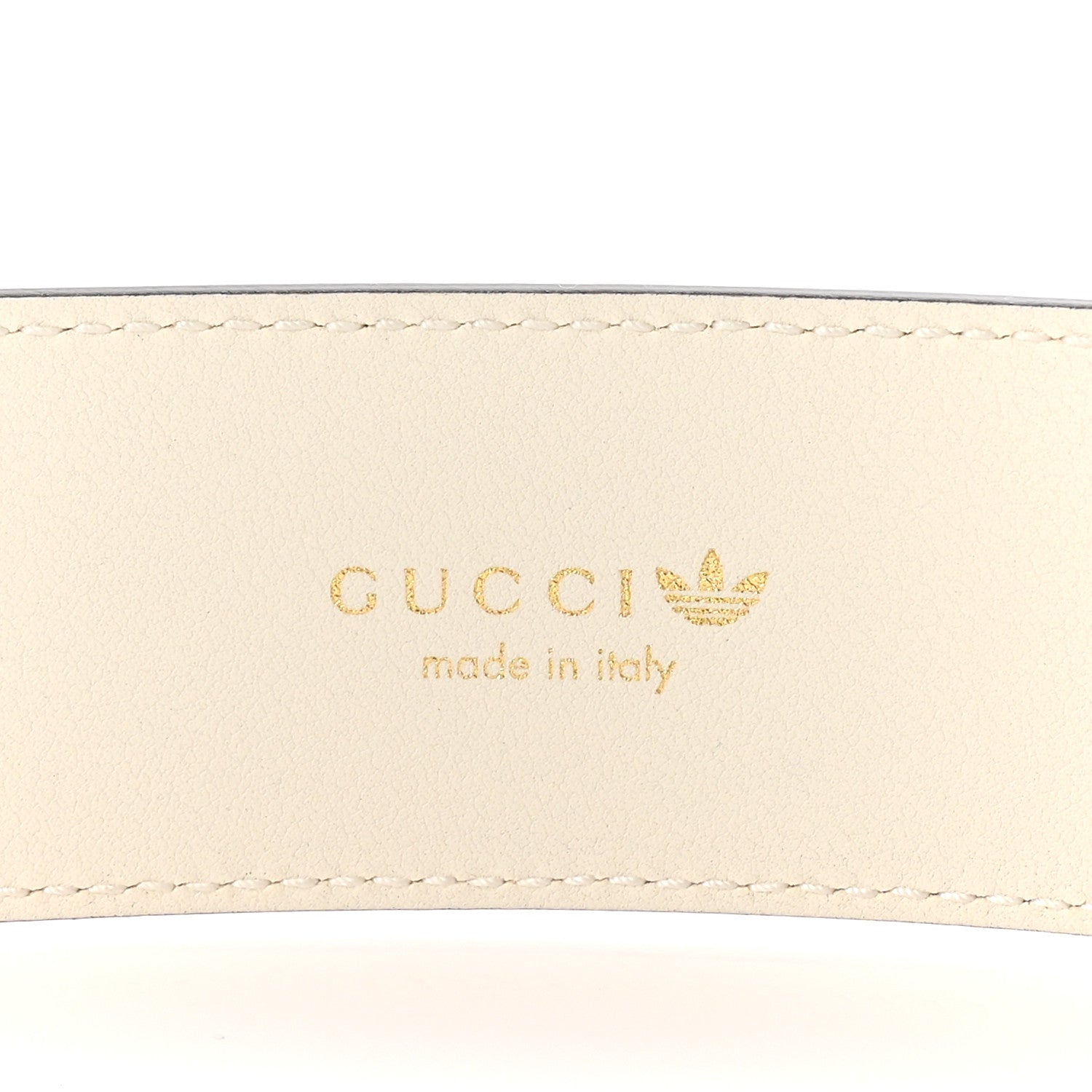 Gucci X ADIDAS Textured Dollar Calfskin Double G 40mm Belt 85 34 White Black 5 of 5