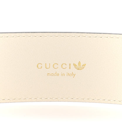 Gucci X ADIDAS Textured Dollar Calfskin Double G 40mm Belt 85 34 White Black 5 of 5