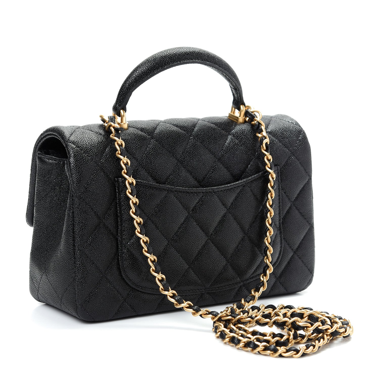 Chanel Caviar Quilted Mini Top Handle Rectangular Flap Black 3 of 9
