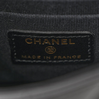 Chanel Lambskin Quilted Top Handle Flap Clutch With Chain Black 6 of 13
