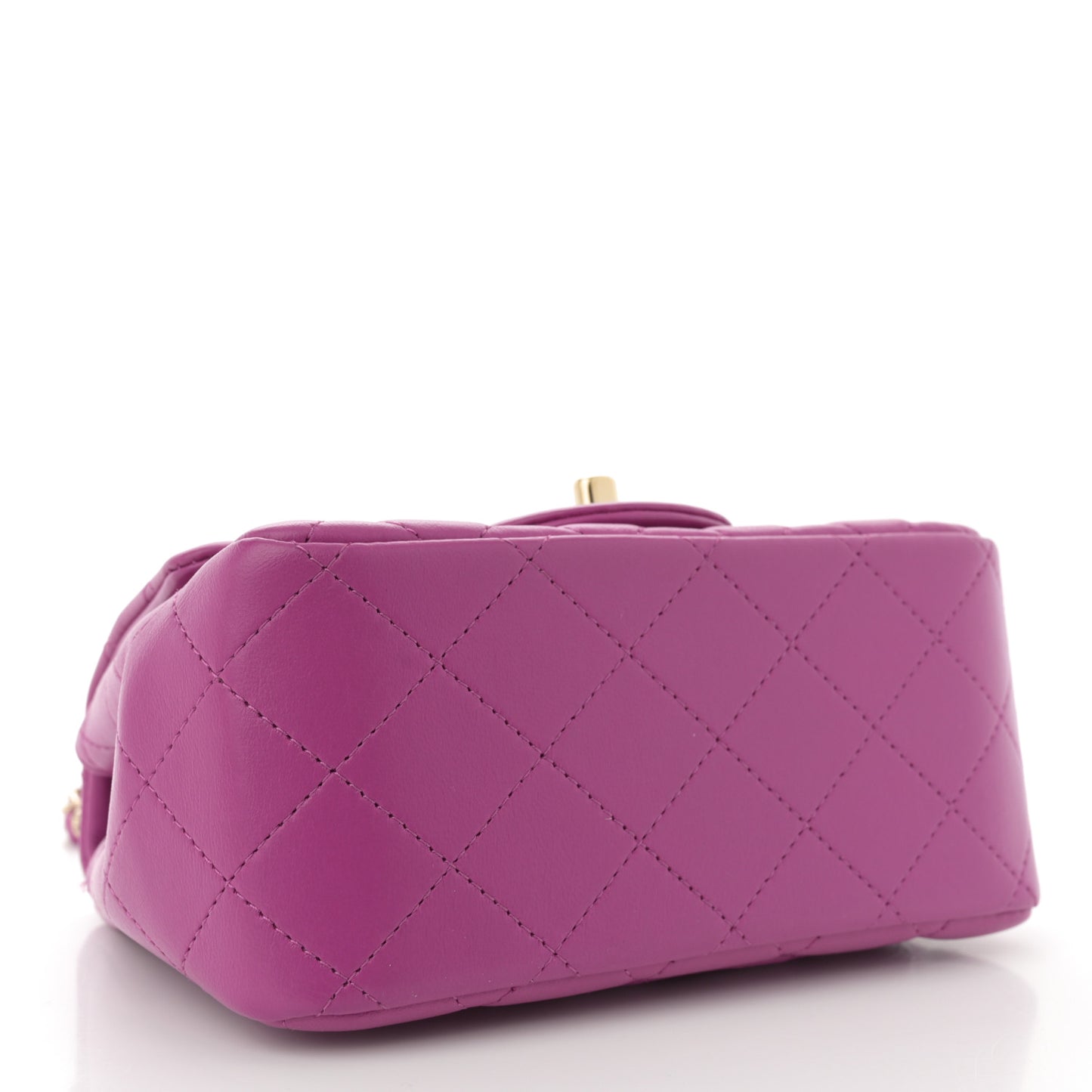 Lambskin Quilted Mini Square Flap Purple
