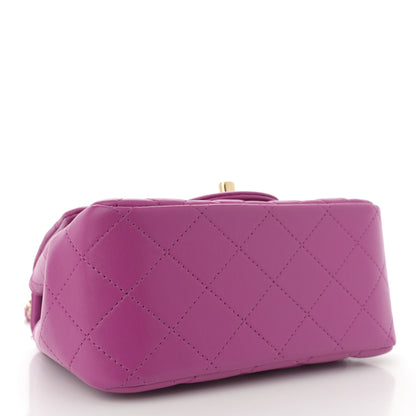 Chanel Lambskin Quilted Mini Square Flap Purple 4 of 11