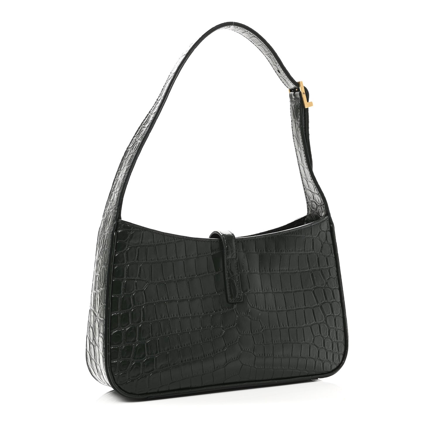 Calfskin Crocodile Embossed Le 5 A 7 Hobo Dark Green Bottle