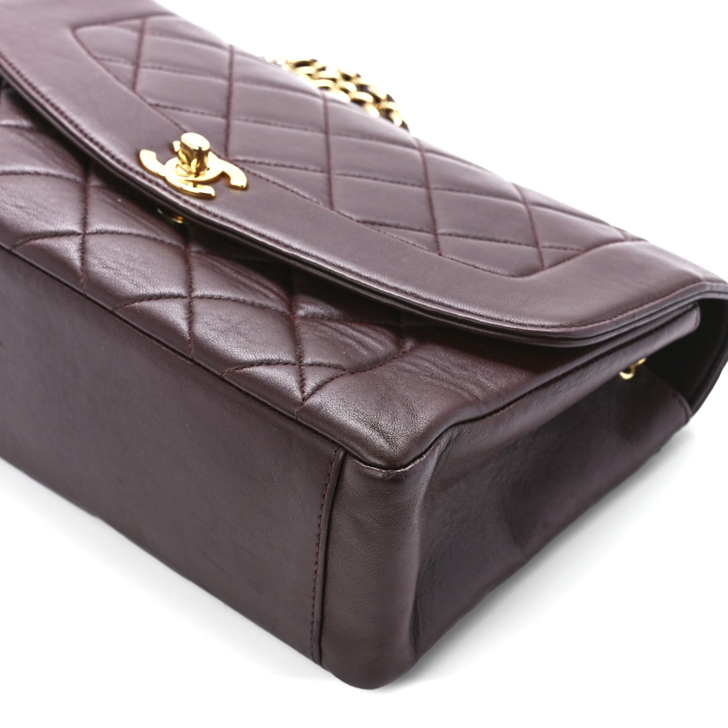 Lambskin Quilted Medium Single Flap Burgundy