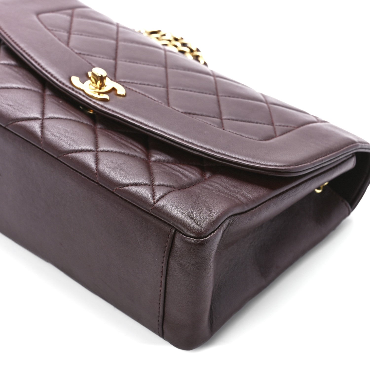 Chanel Lambskin Quilted Medium Single Flap Burgundy 13 of 13