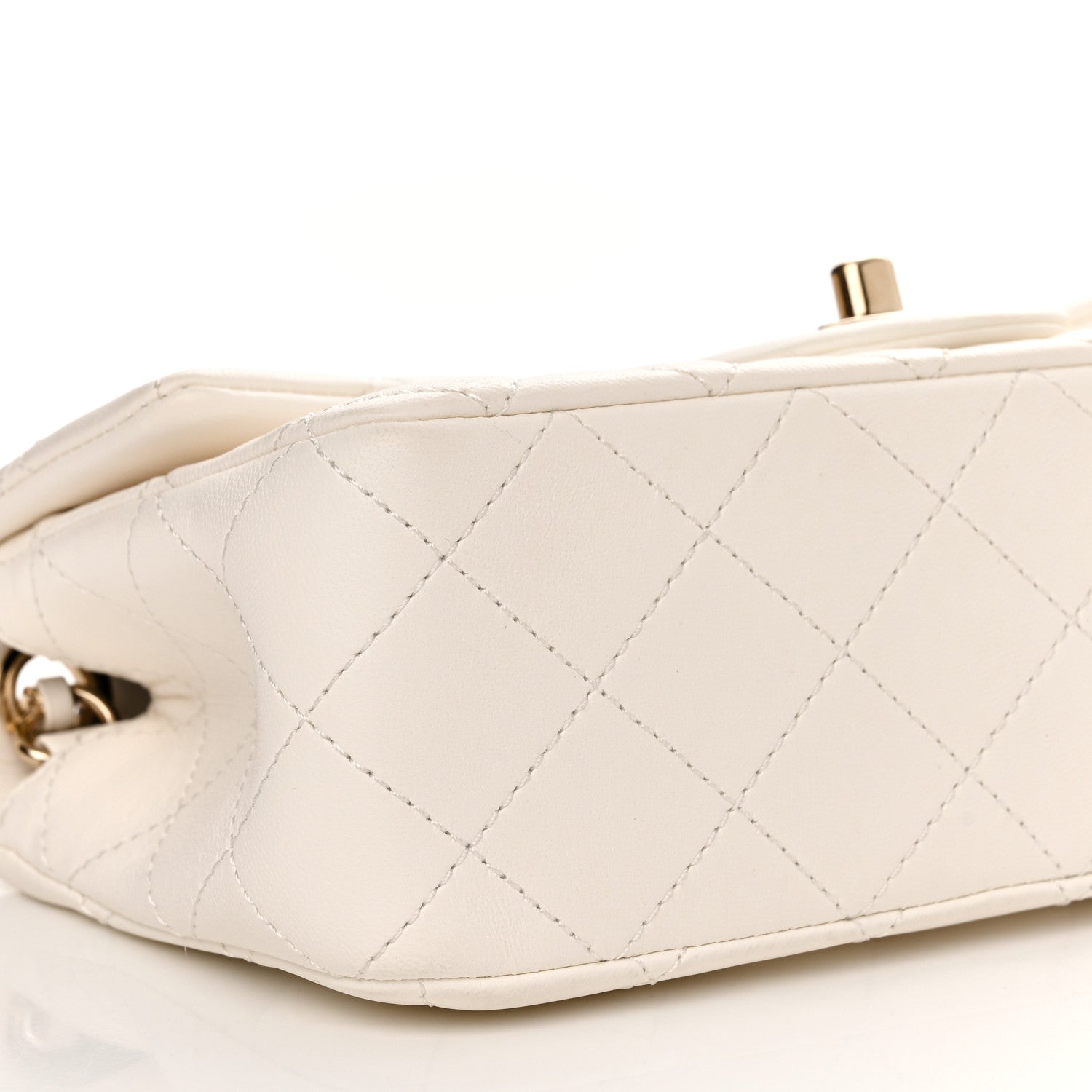 Chanel Lambskin Quilted Enamel Mini Rectangular Pearl Crush Flap White 9 of 11