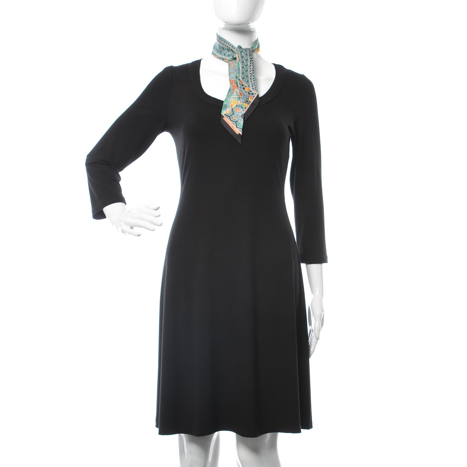Hermes Silk Collections Imperiales Twilly Black Bouton D'or Vert 2 of 5