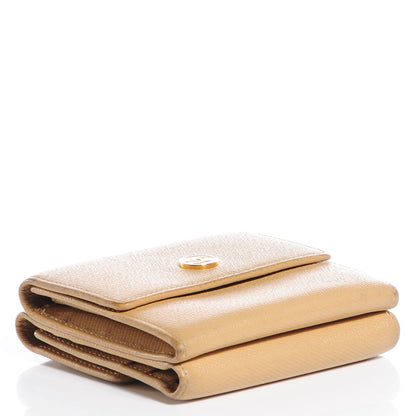 Chanel Leather CC Button Compact Wallet Beige 4 of 7