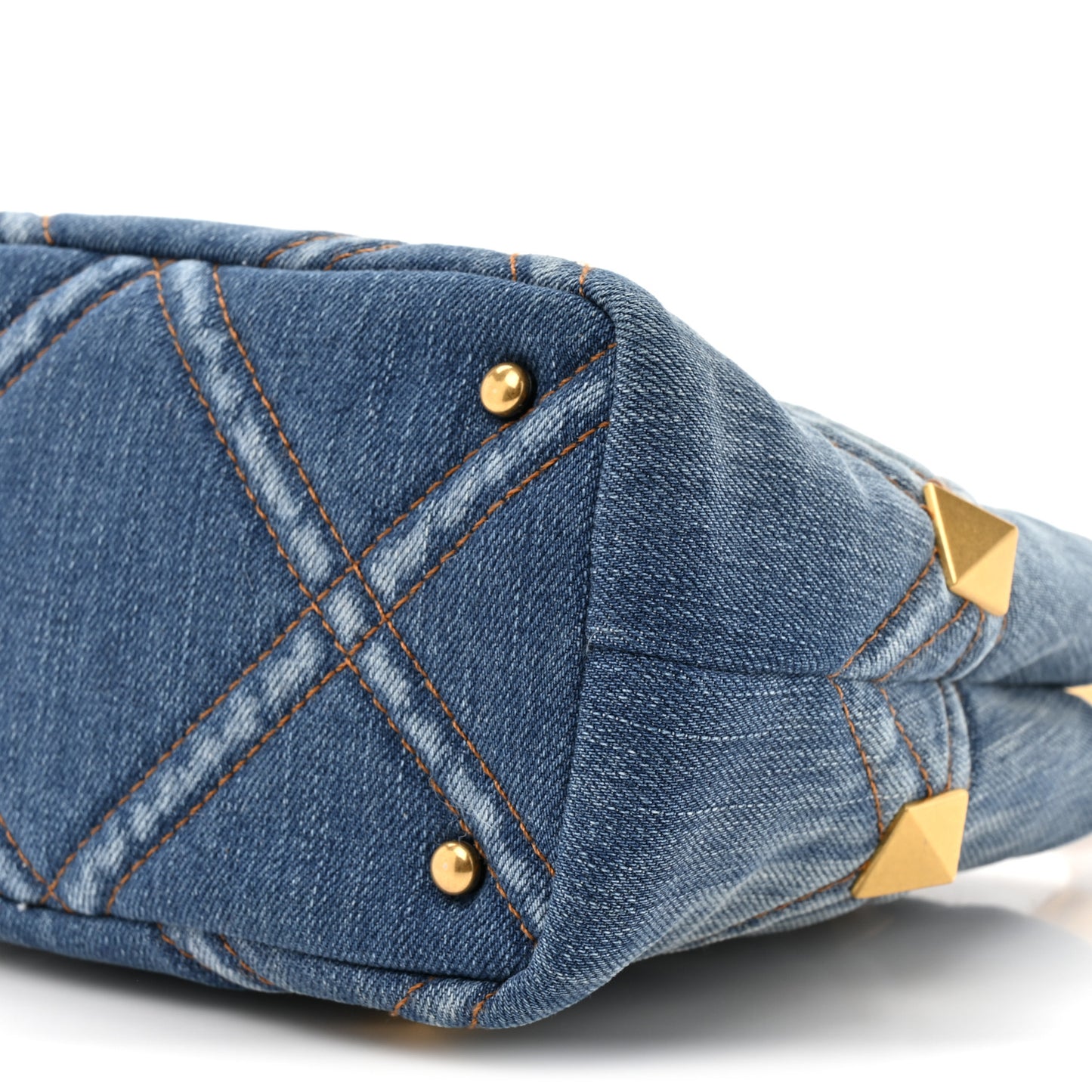 Denim Small Roman Stud The Handle Bag Light Denim Selleria