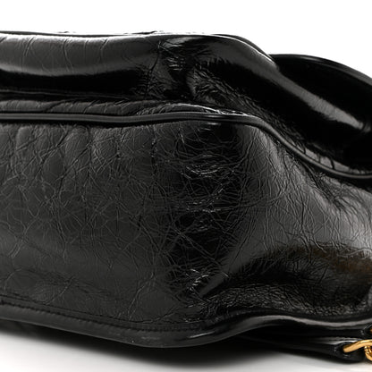 Saint Laurent Crinkled Calfskin Matelasse Monogram Medium Niki Chain Satchel Black 10 of 10