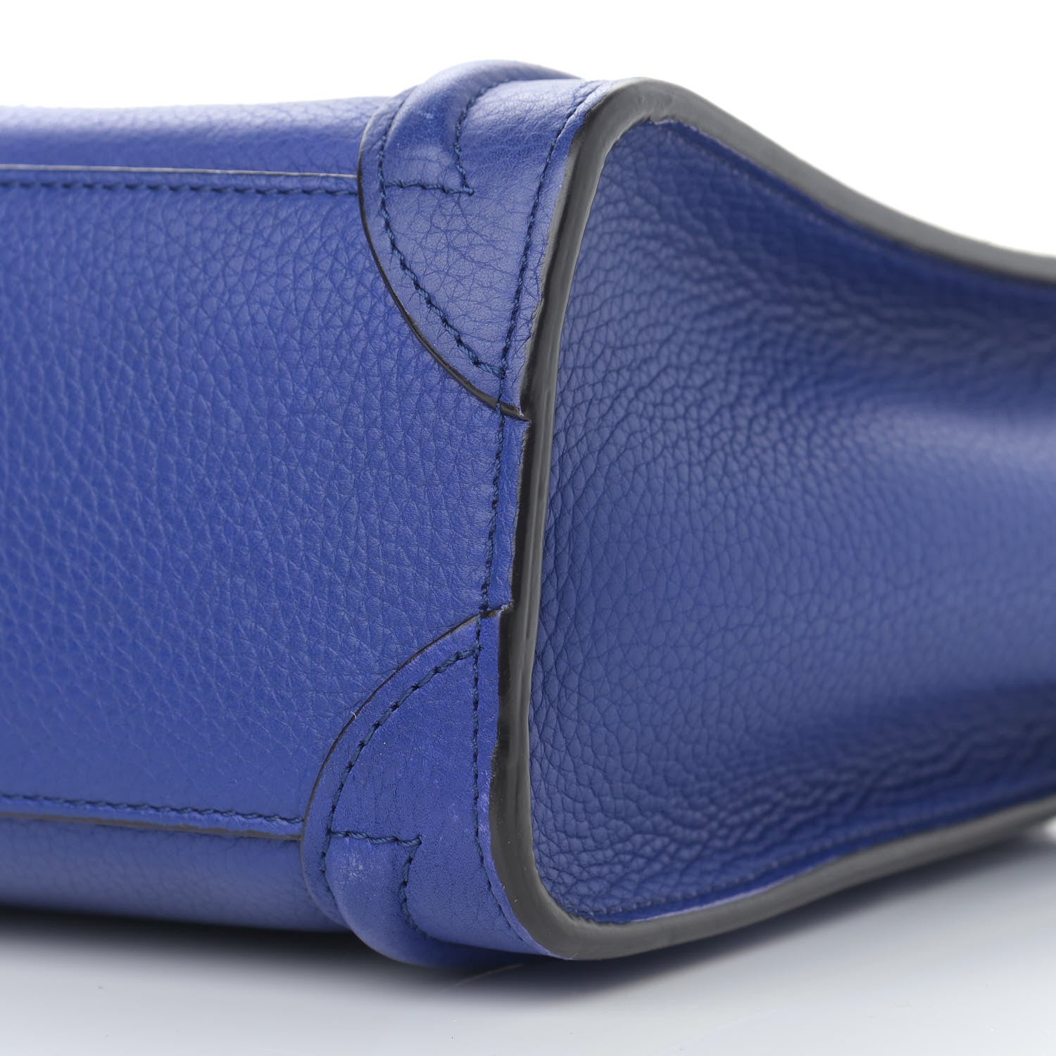 Celine Drummed Calfskin Nano Luggage Indigo 9 of 11