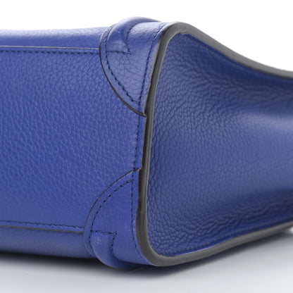 Celine Drummed Calfskin Nano Luggage Indigo 9 of 11