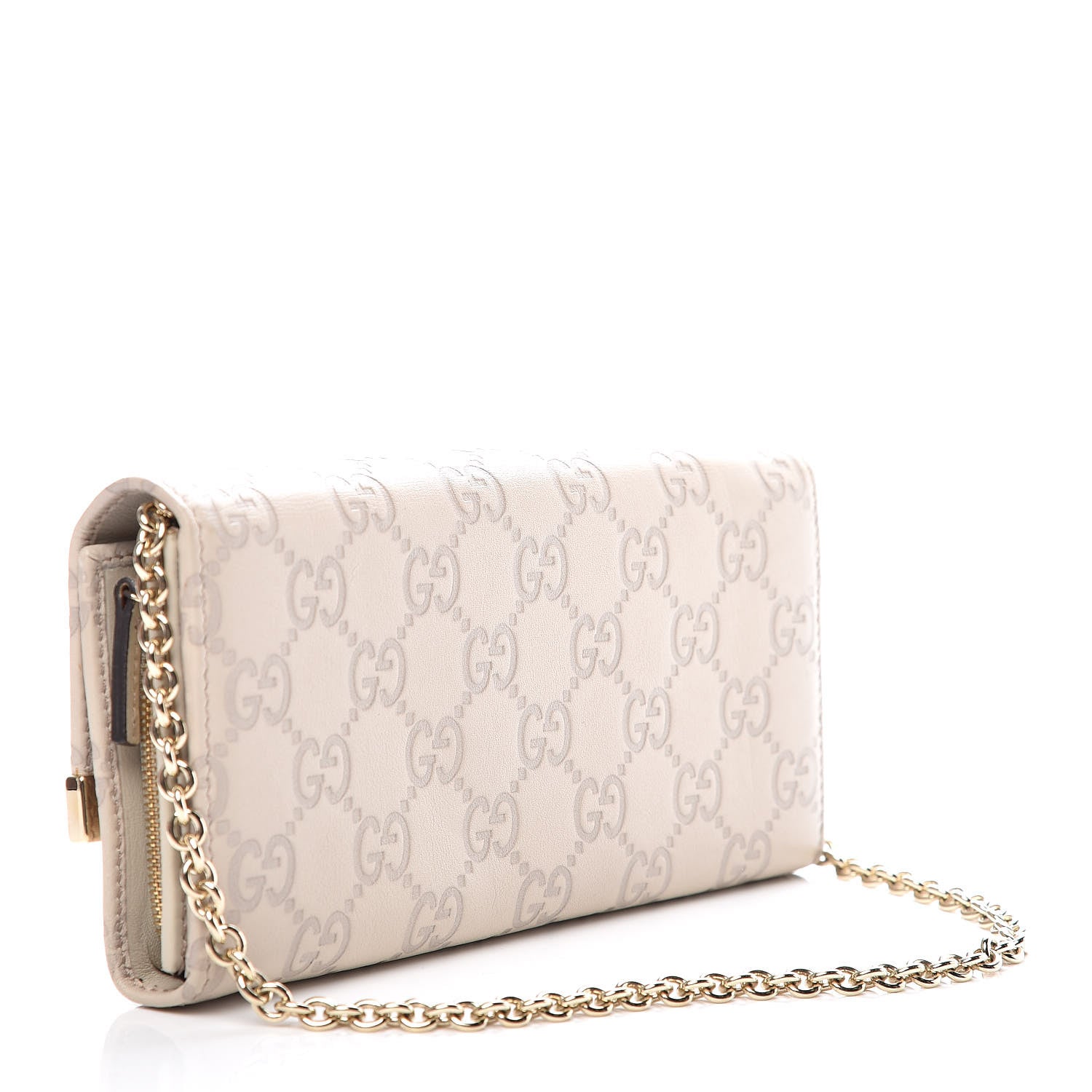 Gucci Guccissima Signature Dice Chain Wallet Off White 3 of 7