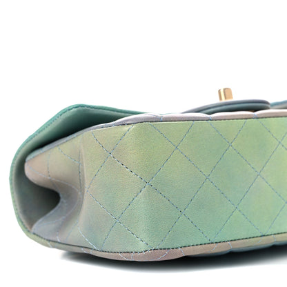 Chanel Lambskin Quilted Ombre Mini Top Handle Rectangular Flap Blue Green 8 of 13