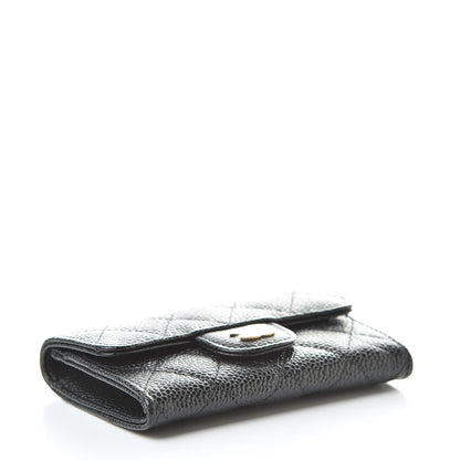 Chanel Caviar Quilted Flap Card Holder Wallet Black 4 of 9