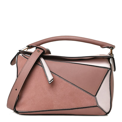 Loewe Calfskin Suede Small Puzzle Bag Blush 1 of 13