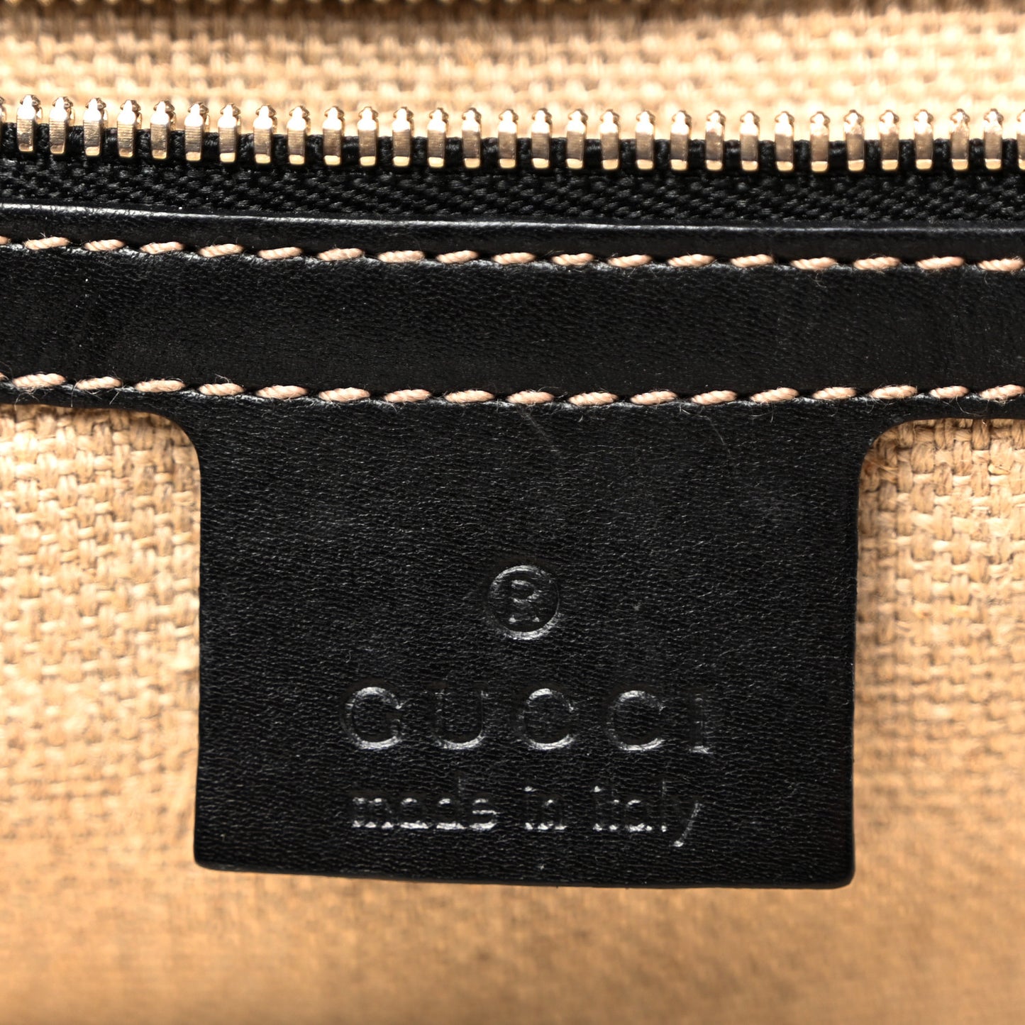 Calfskin Canvas Tote Black White