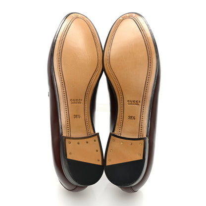 Gucci Calfskin Womens Jordaan Loafers 38.5 Fondente Brown 5 of 9