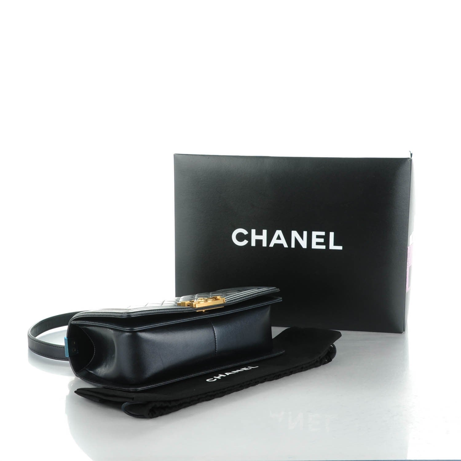 Chanel Lambskin Quilted Medium Boy Flap Pearly Black 4 of 7