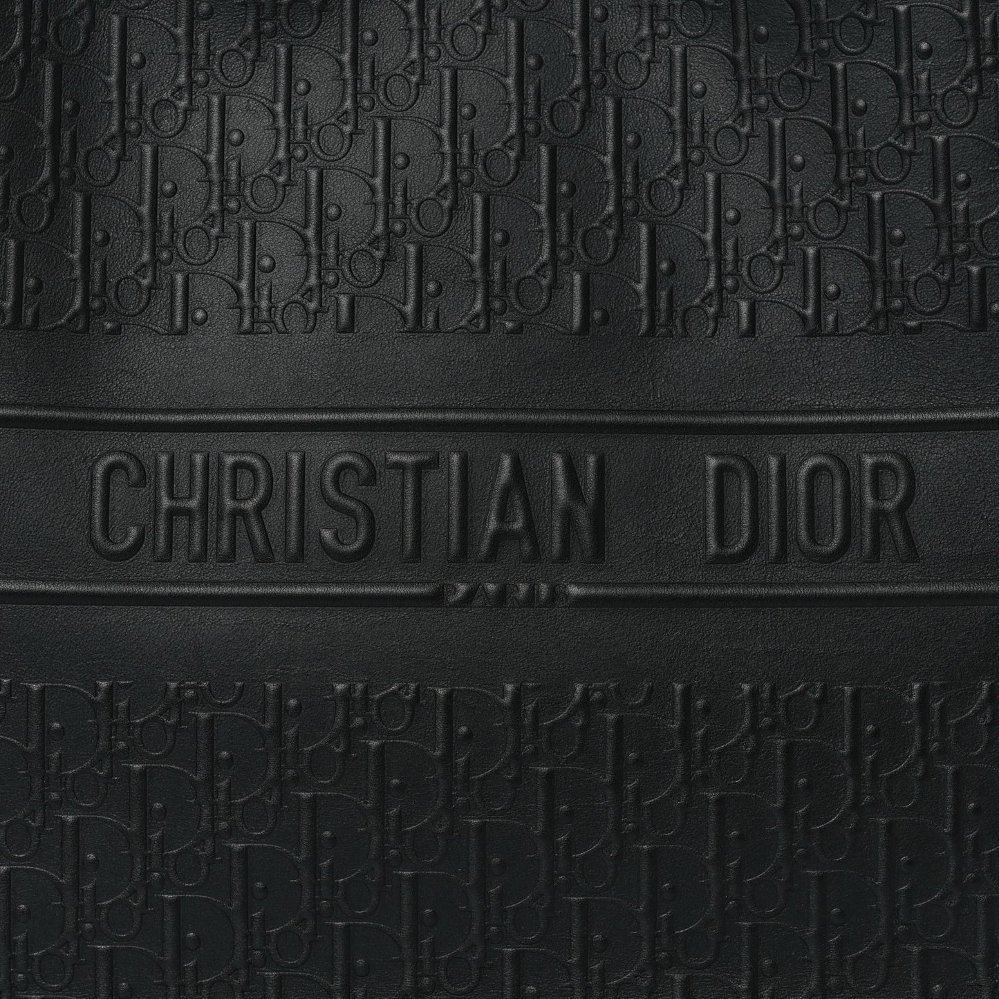 Oblique Calfskin Embossed Medium Book Tote Black