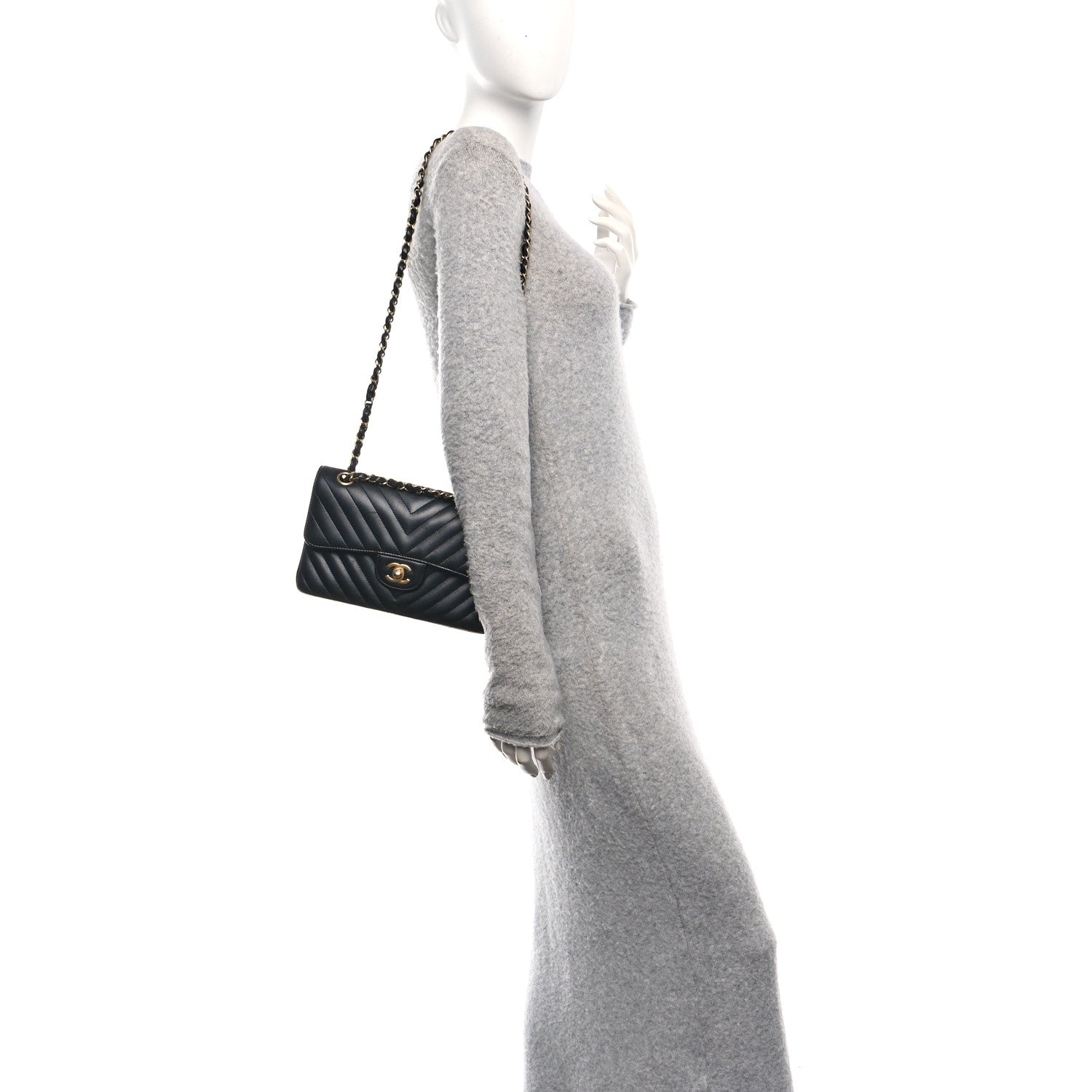 Chanel Lambskin Chevron Quilted Small Double Flap Black 2 of 10