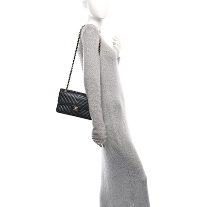 Chanel Lambskin Chevron Quilted Small Double Flap Black 2 of 10