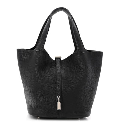 Hermes Taurillon Clemence Picotin Lock 22 MM Black 1 of 9
