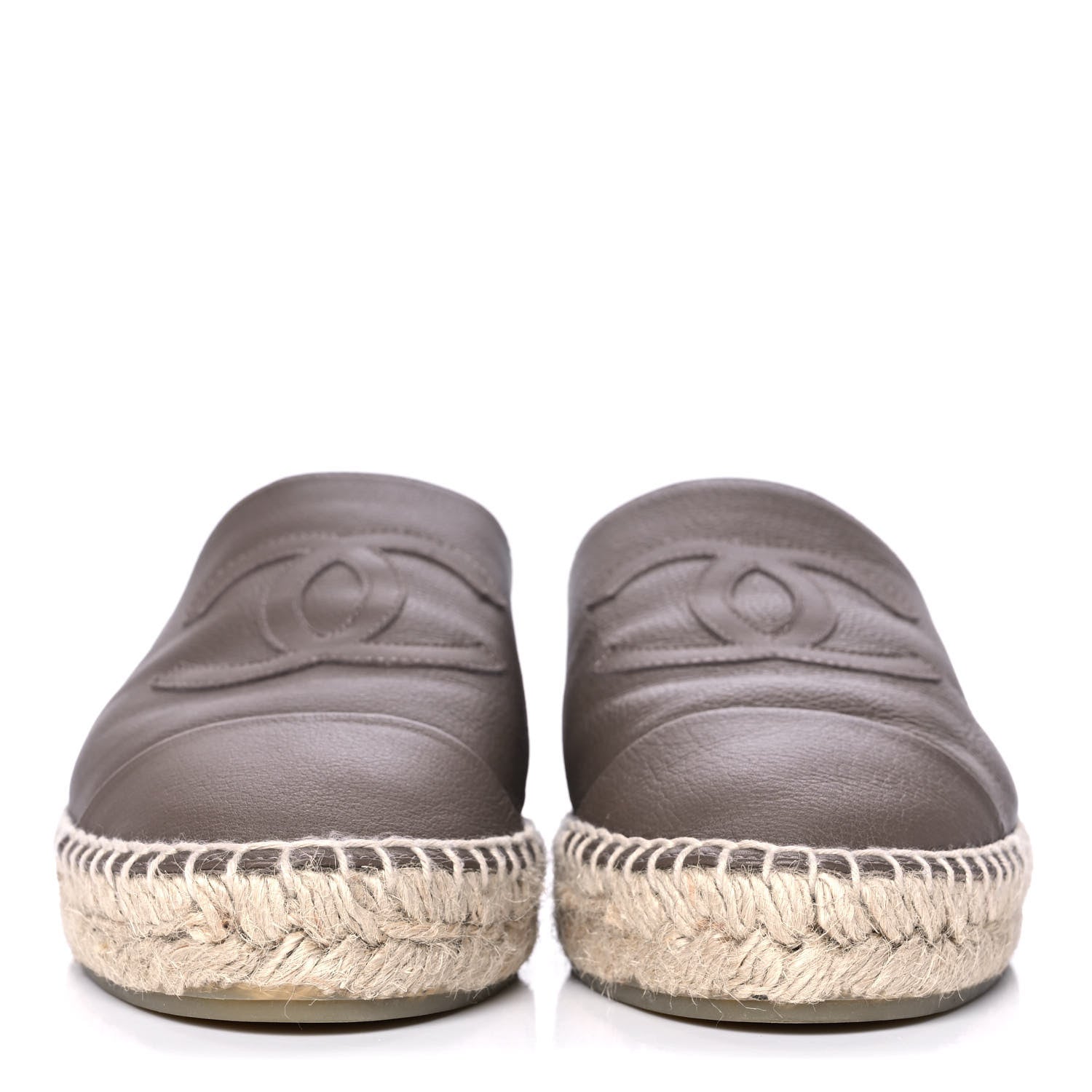 Chanel Calfskin CC Espadrille Mules 39 Dark Beige 2 of 11