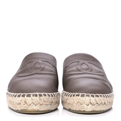 Chanel Calfskin CC Espadrille Mules 39 Dark Beige 2 of 11