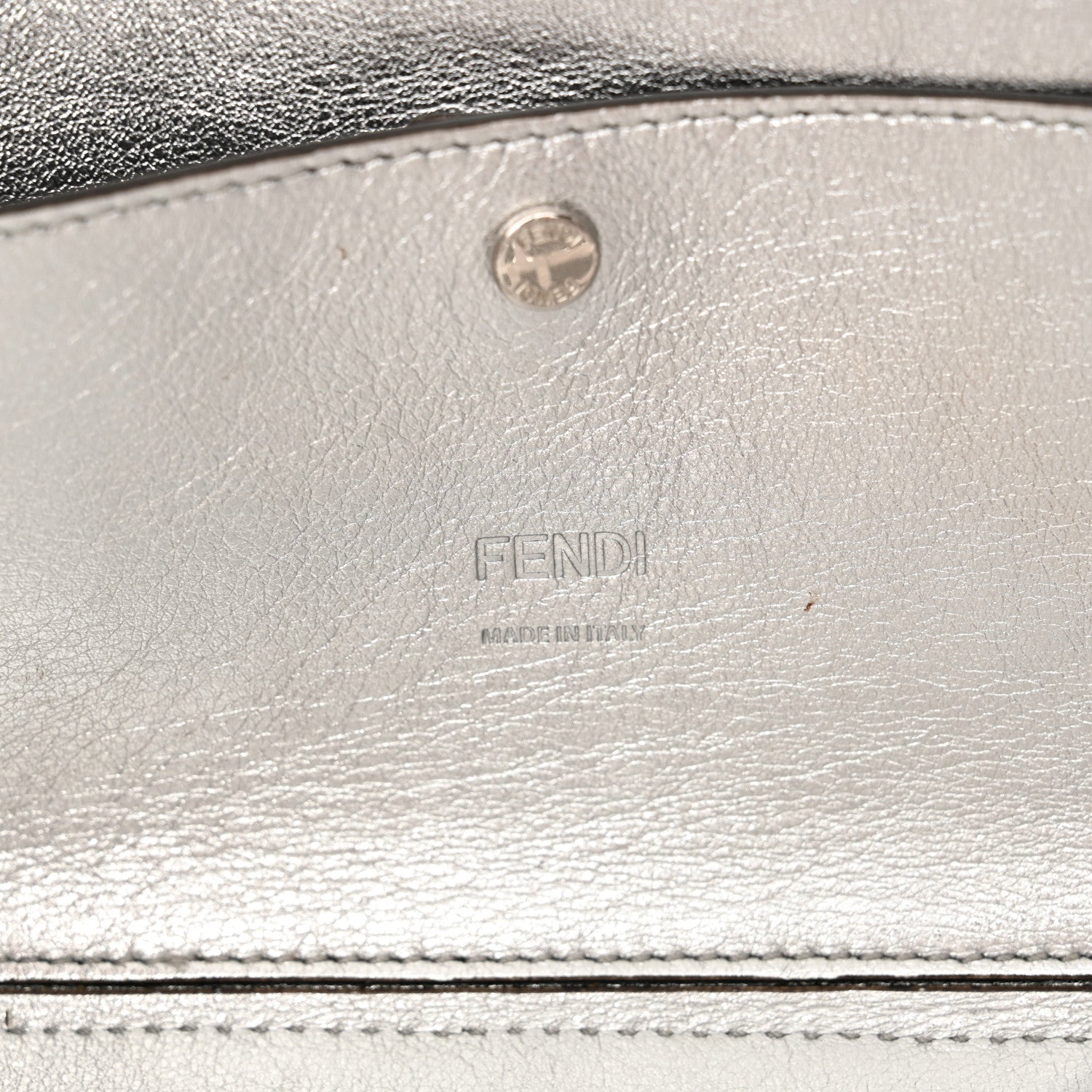 Fendi PVC Vitello Catalan Mirror Sequin FF Baguette Argento Fendi PVC Vitello Catalan Mirror Sequin FF Baguette Argento