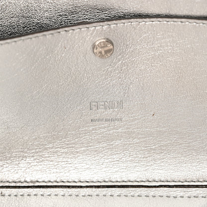 Fendi PVC Vitello Catalan Mirror Sequin FF Baguette Argento 6 of 11