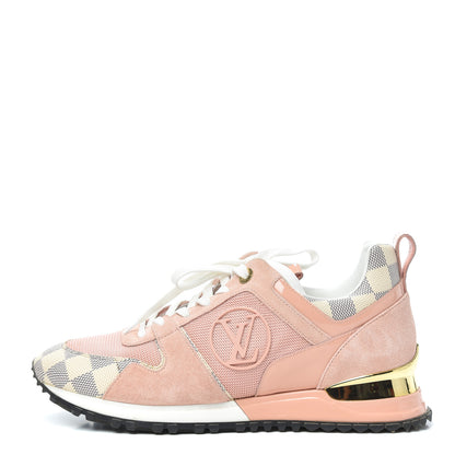 Louis Vuitton Suede Damier Azur Run Away Sneakers 39 Pink 1 of 7