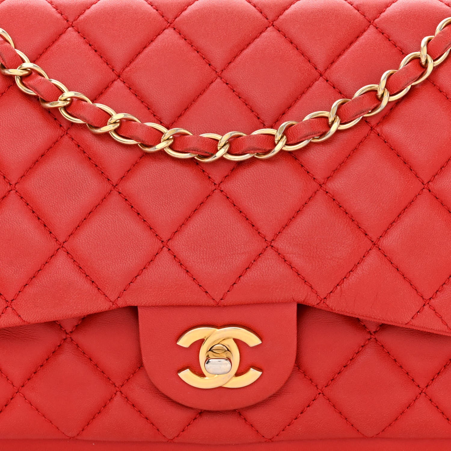 Chanel Lambskin Quilted Now and Forever Flap Red 8 of 12