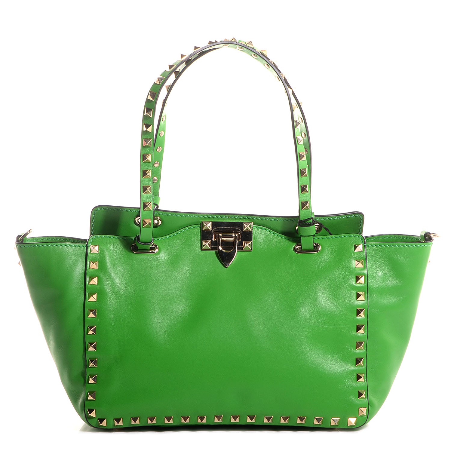 Valentino Garavani Vitello Small Rockstud Tote Green 1 of 16