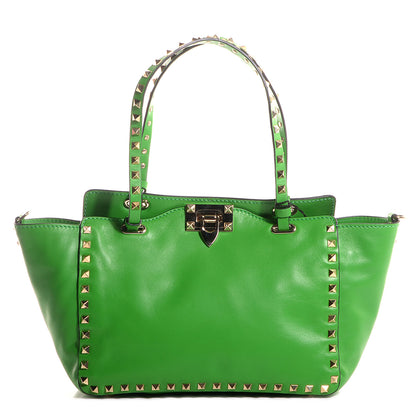 Valentino Garavani Vitello Small Rockstud Tote Green 1 of 16