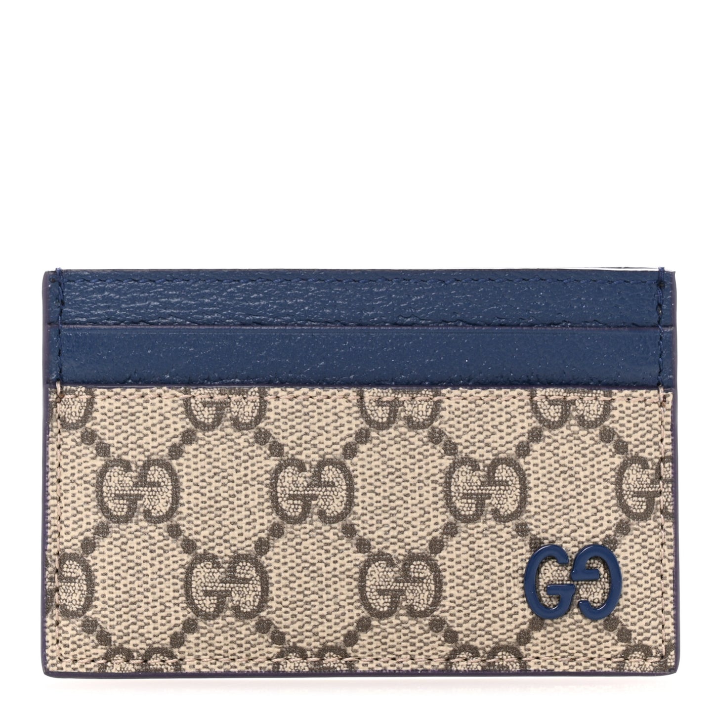 GG Supreme Monogram Bi-Color Card Holder Beige Ebony Royale