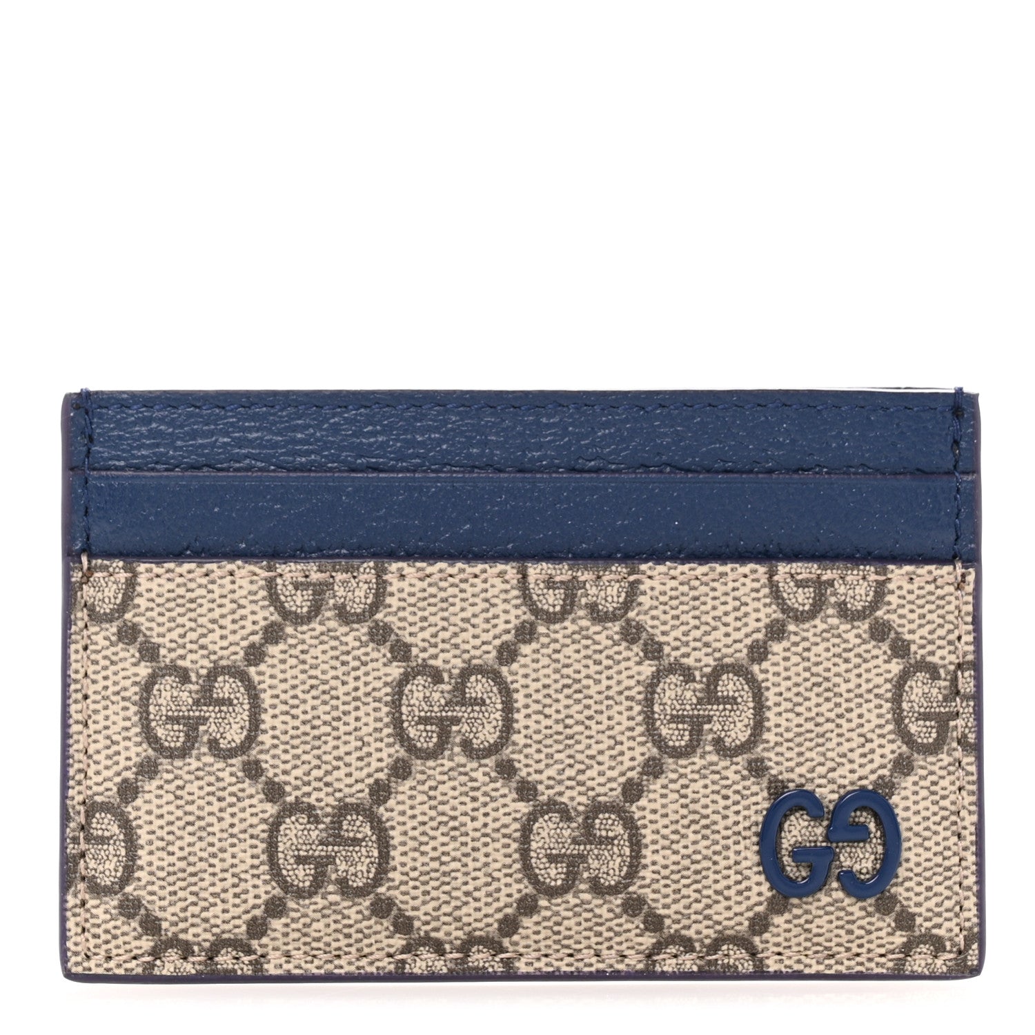 Gucci GG Supreme Monogram Bi-Color Card Holder Beige Ebony Royale 1 of 7